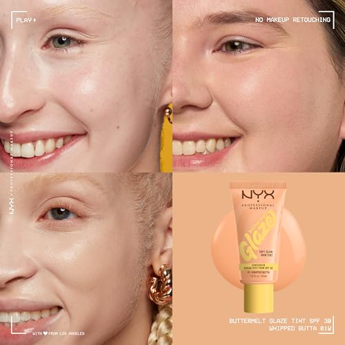 NYX PROFESSIONAL MAKEUP Buttermelt Glaze Soft Glow Skin Tint with SPF 30, Up To 12HR Wear, 01 Whipped Butta - image 3
