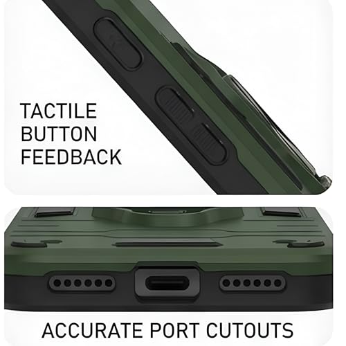 Image of JANAK RAJ Ringstand Armor Bumper Back Case Cover Compatible with Google Pixel 9 /9 Pro 5G | Tough Rugged Shockproof PC+TPU Kickstand 360 Protective Design - Green