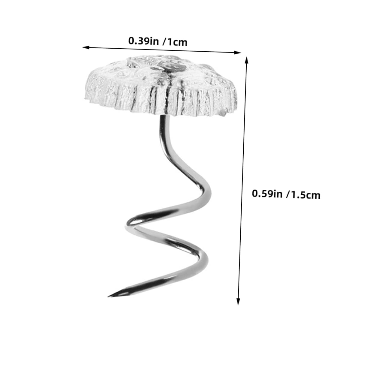 Holibanna 100Pcs Stainless Steel Spiral Tacks for Bed and Sofa Covers Pins for Decorative Furniture Upholstery and User Friendly Design