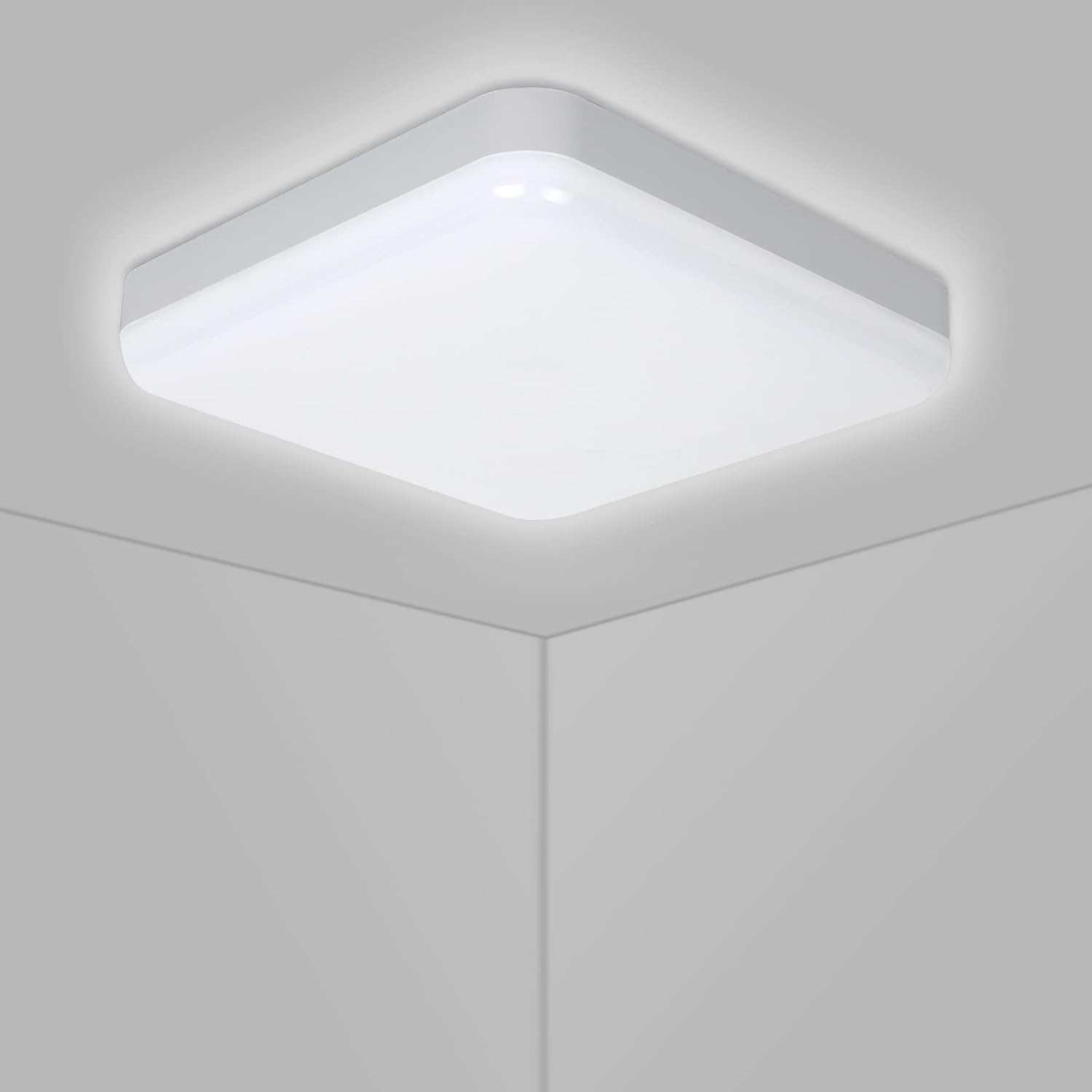 VIPMOON 20W Square LED Ceiling Light, Bathroom Light Ceiling IP56
