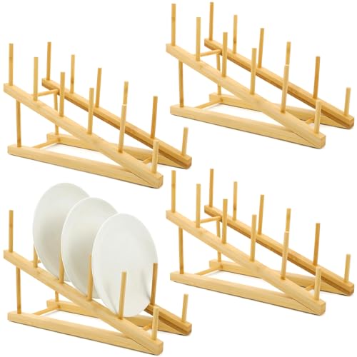 Wooden Dish Drying Rack (4 Pcs Bamboo)