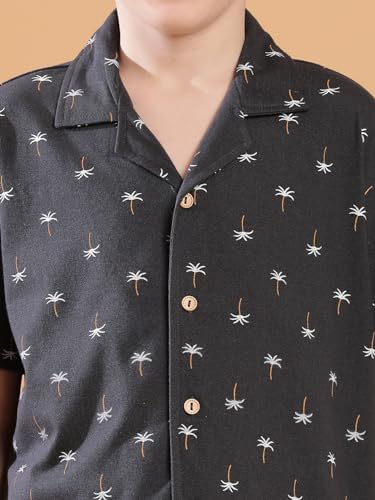 Image of Li'l Tomatoes Boys 100% Cotton Night Suit | Summer Printed Shirt & Pyjama Set | Soft & Breathable Sleepwear | 9-16 Years
