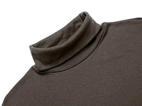 Poriff Mens Fashion Slim Fit Basic Tops Long Sleeve Turtleneck Pullover Sweater Brown Xxl #TOP3