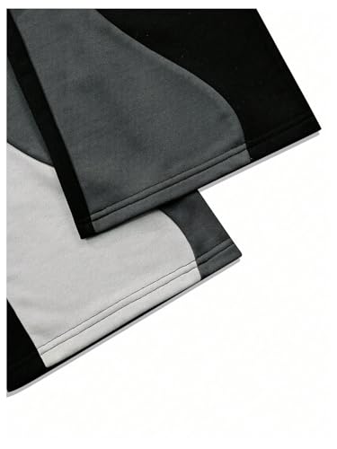 GORGLITTER Men's Baggy Sweatpants Color Block Patchwork Drawstring Sweatpants Casual Wide Leg Track Pants4