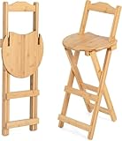 XBDLYQBD Taburete portátil, Taburete de Bar Plegable, Taburete de Altura de mostrador de Cocina, Silla Plegable con reposapiés, taburetes de Madera Plegables para el Desayuno de la Cocina del hogar