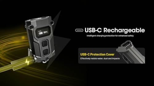 Image of Nitecore TINI 3 600 Lumen EDC Keychain Flashlight, USB-C Rechargeable Lightweight with Multiple Color Temperatures Output (Warm, Neutral White, Cool White) and NSticker (Grey)