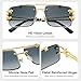 Dollger Rimless Sunglasses for Men Square Fashion Shades Tinted Lens Metal Frameless Rectangle Y2K Glasses UV400