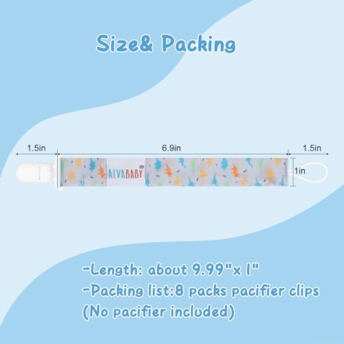 Image of ALVABABY Pacifier Clips 10 Pack Pacifier Binky Paci Holder Leashes for Teethers 10DP01A