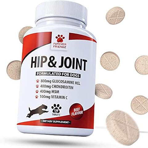 Dog Joint Supplements Glucosamine for Dogs (800mg) - Organic Supplements for Dogs - Glucosamine and Chondroitin for Dogs with Vitamin C & MSM - Dog Vitamins and Supplements by Furever Friendz Cover