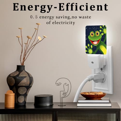 Image of Funny Frog Night Light, Plug-into Wall Nightlight Lamp with Dusk to Dawn Sensor, Led Lamp 0.5W Energy Efficient for Boys Girls Adults Home Decor
