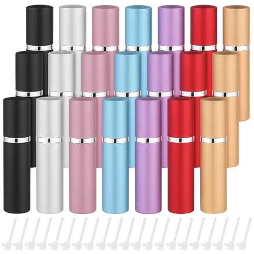 simarro 21Pcs Refillable Perfume Atomizer, 10 ml Mini Spray Bottle Portable Fine Mist Sprayer Bottles Empty Dispenser for Travel Outgoing