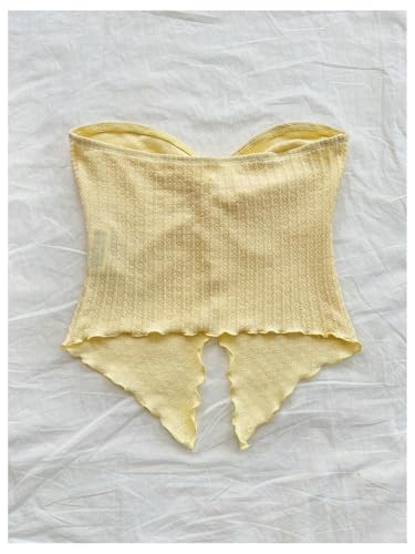 SOLY HUX Women's Tube Top Twist Split Hem Strapless Sleeveless Asymmetrical Going Out Crop Tops2