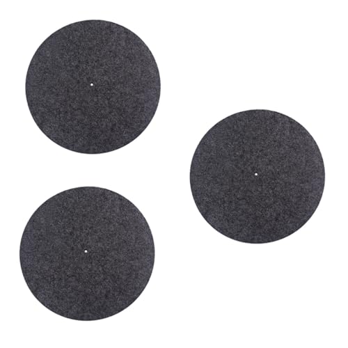 VICASKY 3pcs Turntable Platter Mat -static Wool Pad for Record Players - Design Non- Grooves Compatible All Turntables and Strong Construction White
