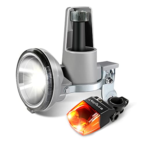 Dynamo Bike Light Set Front & Back 200 Lumens Waterproof