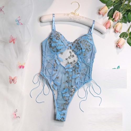 Image of Pratiharye One Piece Floral Underwired Teddy - Bodysuit - Snapcrotch - Bodysuit - Women Lace Lingerie Deep V-Neck - Sleepwear - Honeymoon Dress - Lingerie Set - Babydoll