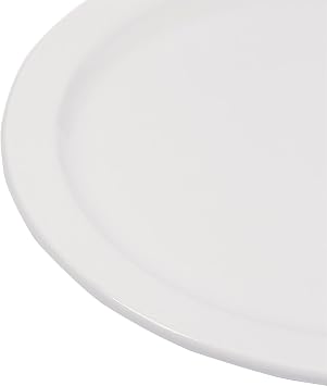 Argon Tableware White Dinner Plates - Set of 24 Porcelain Buffet Main Course Dining Catering Party Serving Dishes Set 23cm for Students, Kitchen, Home Dining, and Parties - Dishwasher & Microwave Safe
