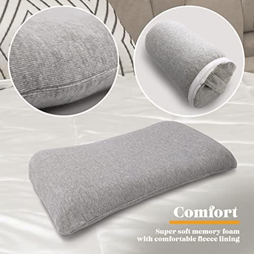 Cabin Max Memory Foam Travel Pillow Roll Up Including Carry Bag (Flat Travel Pillow)