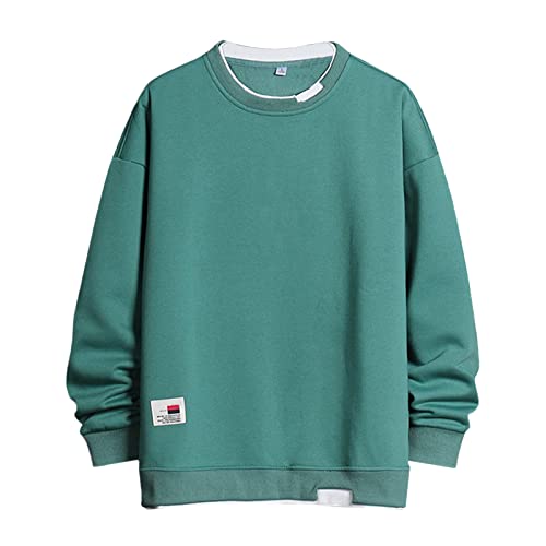 Men's Pullover Sweatshirt Mens Long Sleeve Crewneck Sweatshirt Long Sleeves Casual Pullover Tops Fashion Sweatshirts Green #TOP24