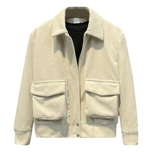 Veste velours côtelé homme ample blouson hiver vintage chaud surchemise boutonnée