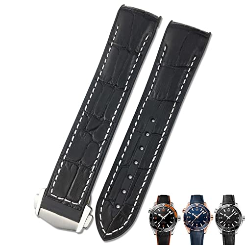 Bracelet de montre 20mm cornes de vache en cuir de style De Ville pour homme