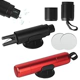 2 In 1 Gurtschneider Notfallhammer,2 Stück Nothammer Auto Mit Gurtschneider TüV,Inklusive Testglas und Halter,sind Notfall Rettungswerkzeuge unerlässlich,für Auto und Busse (Schwarz + Rot)