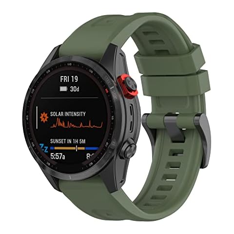 Compatible with Garmin Fenix 7s/Fenix 6S/Fenix 5S Bands, Quick Release Silicone Replacement Watch Bands Wristbands Bracelet Straps for Garmin instinct 2S/7S Sapphire Solar (Army Green) Cover