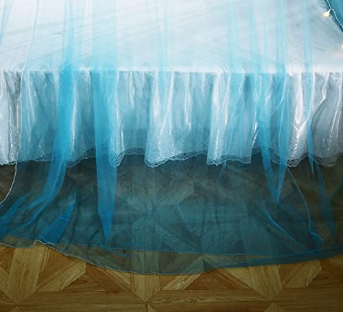 Mengersi Pirncess Bed Canopy For Girls & Adults With Lights,Round Dome Ombre Canopy Bed Curtains Mosquito Net Play Tent For Kids Teen Adult King Queen Full Double Bed (Round Canopy + Led Lights) #TOP3