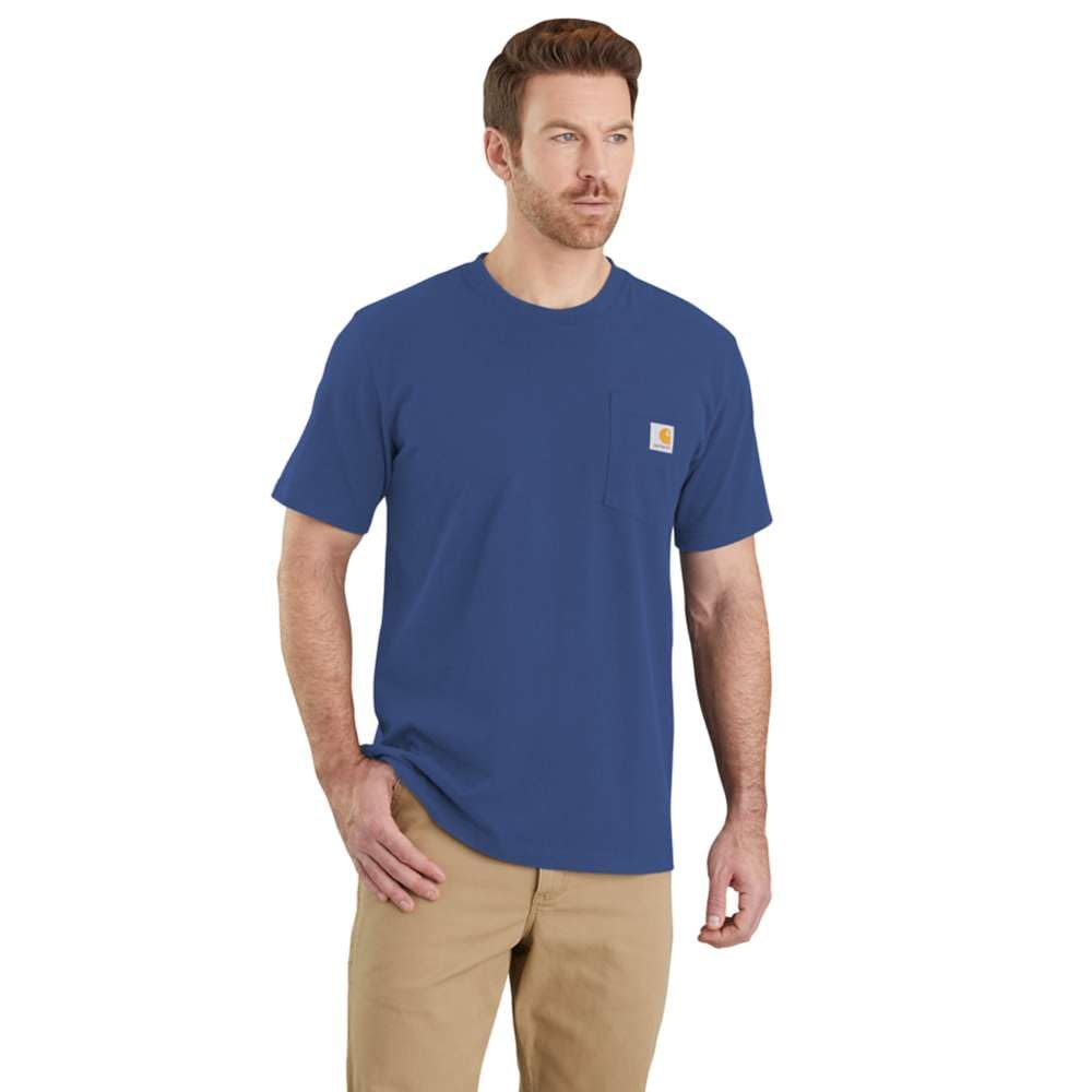 Carhartt Herren K87 Pocket S/S T-Shirt T-Shirt, Deep Ocean, XS