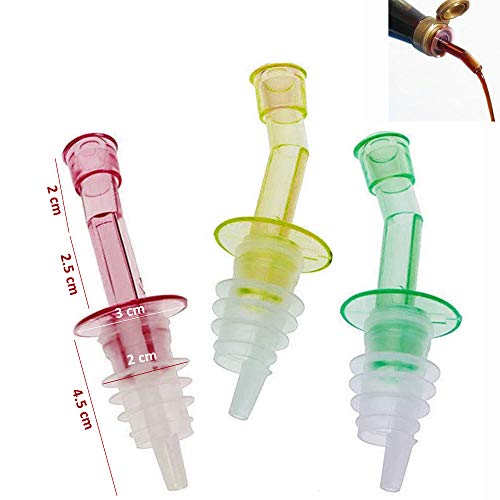 Ar Kitchen Flaschenausgießer, Kunststoff Olivenöl Wein Liquor Essig ausgieser mit Klappe, Ölausgießer, Spirituosen Ausgießer, Flascehnstopfen Barware 3 STK Cover