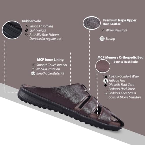 Image of DR PLUS Men's Healthcare, Diabetic and Orthopedic MCR /MCP Footwear /Sandals /Slipper /Chappal