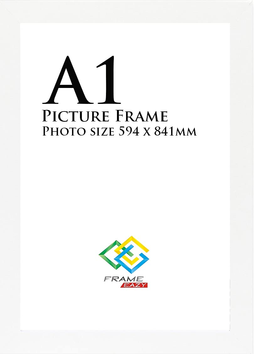Frame Eazy White A1 Photo Frame Picture Frame Maxi Poster Certificate Frames Supply With Backboard & Styrene (59.4 X 84.1 Cm)