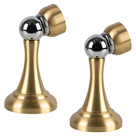 FREEDL Magnetic Door Stops Wall Mounted Heavy Duty Door Stop Solid Brass Door Holder Floor-Mounted Magnetic Door Catch Stopper Strong Magnetic Doorstops for Home Office (2) Cover