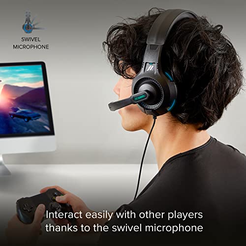 Music Hero Buster cuffie gaming con filo da 1,8 mt con luci e microfono orientabile integrati, jack 3,5mm per PS5, PS4, Xbox, Nintendo Switch, Pc, laptop, tablet, smartphone - Cuffia gaming - Immagine 4