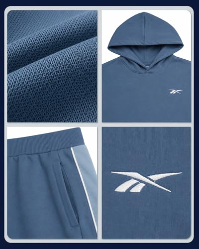 Image of Reebok Boys Active Shorts Set - 2 Piece /3 Piece Athletic Performance Stretch Hoodie Sweatshirt Gym Shorts and Shirts for Boys