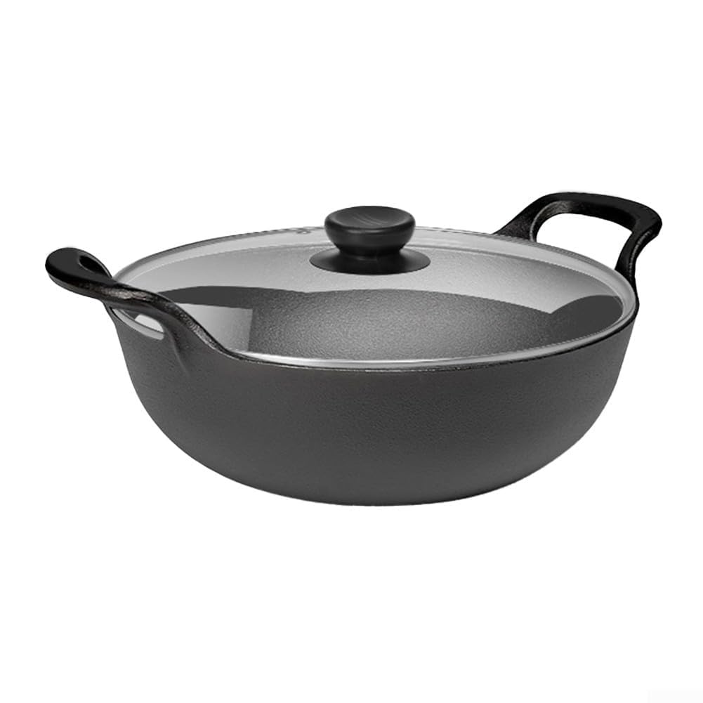 Faitout en fonte epaisse de 20 cm noir de cuisine domestique