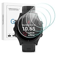 NEWZEROL 4 Pcs Compatible for Garmin Forerunner 945 Watch Tempered Glass Screen Protector, High Resolution Tempered Glass Screen Protector Anti-Scratch Bubble Free Protective Film - Transparent