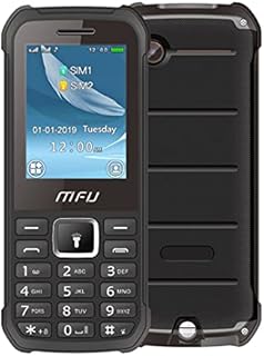 MFU A608 2.4 Inch Dual-SIM GSM Rugged Unlocked Feature Phone, Easy to use Senior SIM Free Mobile Phone Basic Cell Phone for Elderly, SOS Function,3000mAh Battery Big Button (Black)