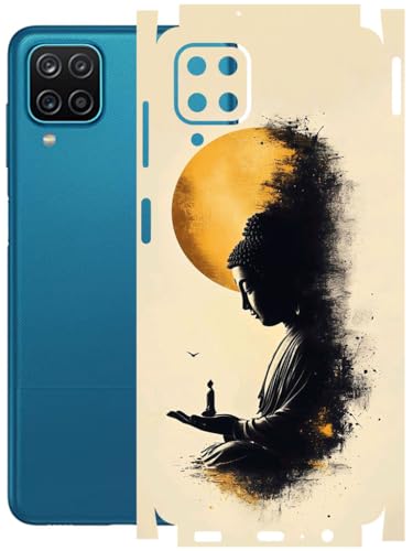 Image of AtOdds - Full Body Back Screen Guard Protector Film - Lamination Wrap Skin Sticker Compatible with Samsung Galaxy M12 | Scratchproof Matte Finish (Divine)