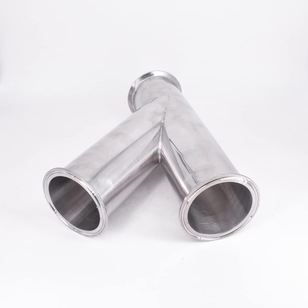 Abrazadera triple oblicua en forma de Y de 76 mm de diámetro exterior, 3" y 3 vías, acero inoxidable SUS 304, divisor for cerveza casera y vino