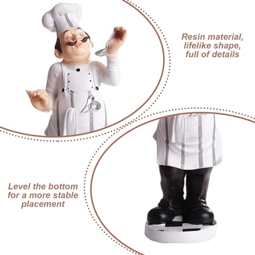 Estatua Chef Gordito Decoración Cocina Resina miniatura 4
