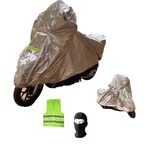 COMPATIBILE CON BMW K 1100 RS ABS TELO COPRIMOTO PER PARABREZZA BAULETTO PER MOTO MAXIMOTO, NYLON IMPERMEABILE CON STRISCE FLUO, 295X105X127CM