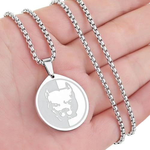 Collier bouledogue français rigide avec pendentif finition punk homme - 3