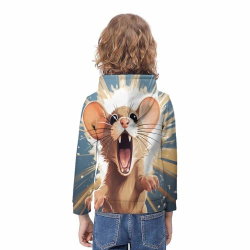 Sweat à capuche Souris 3D imprimé pour ado de 9-11 ans pull hiver