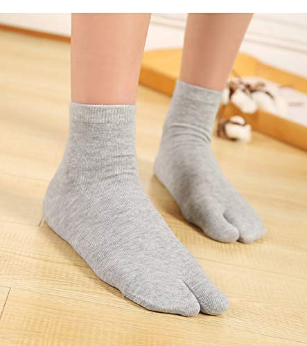 Image of Women's Solid 2 Toe Flip Flop Tabi Socks Geta Ankle Cotton 5 /6 Pairs