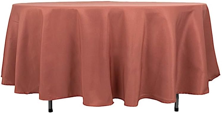 Miniatura 1 de Manteles redondos de 108 pulgadas, color terracota de alta calidad, manteles de tela, ropa de cama, boda, fiesta, poliéster, recepción, banquetes,