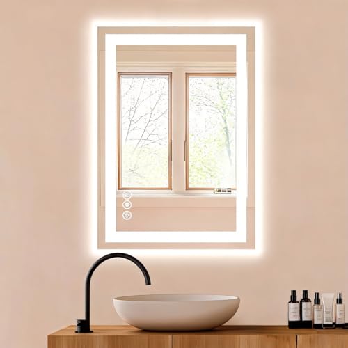 Image of NEWBULIG Bathroom Mirror, Wall Mirror with Aluminum Alloy Thin Frame, Bathroom Mirrors for Over Sink, Bedroom, Living Room, Entryway