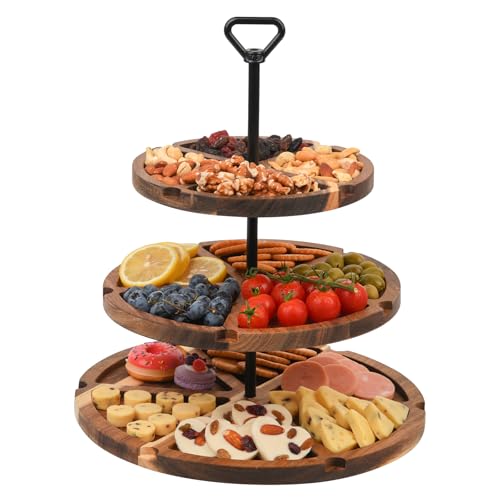 Elegant Three-Tiered Spinning Cheese Board
