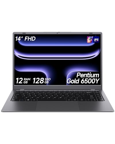 Image of 2026 Laptop, Pentium Gold 6500Y Processor(Up to 3.4GHz),12GB RAM 128GB SSD,14 Inch FHD IPS Display, 5000mAh Battery,Type-C,Portable Laptops Computer for Business Office Home