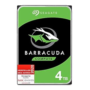 Seagate Barracuda 4 TB interne Festplatte HDD, 3.5 Zoll, 5400 U/Min, 256 MB Cache, SATA 6 Gb/s, silber, FFP, Modellnr…
