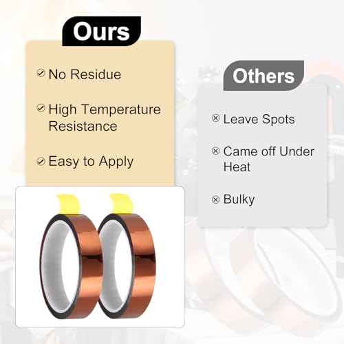 QUARKZMAN Heat Klebeband 1 Rolle 50mmx27m Hochtemperatur Hitze Beständiges Klebeband für Sublimation Hitze Presse Wärme Transfer Platine Braun
